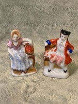 Vintage, Rare, Pair of Sitting Colonial Figures, Made in Occupied Japan ... - $17.82