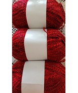 Three (3) MILL ENDS ~ 1 lb ~ RED ~ Acrylic ~ Yarn Skeins ~ CA13394 ~ Canada - £23.53 GBP