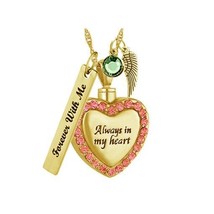 Hot Pink Always Gold Pendant Urn - Love Charms™ Option - £47.41 GBP