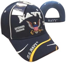 Official US Navy Licensed Navy Logo Defending Freedom Cap Hat - $23.61