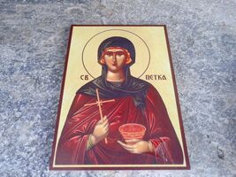 Icon of Saint Paraskeva, Orthodox Christian Icon of Sveta Petka - $40.00