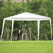 Canopy Tent Outdoor Events Party Wedding White 10x10Ft Gazebo Steel Frame Pop Up - £53.95 GBP