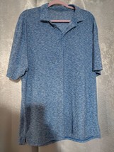 Real Ranch Golf Polo Shirt Cool Cell Shirt XL Blue Short Sleeve Wicking - $13.10