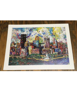 Small bright color Pittsburgh point state park skyline art print  - €17,15 EUR