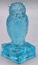 VTG Degenhart Glass Wonder Blue Wise Owl Books Figurine Paperweight, Glo... - $42.06