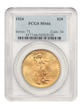 1924 $20 PCGS MS66 - $4,074.00