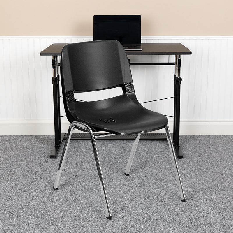 Primary image for Black Stack Chair-Chrome Frame RUT-14-BK-CHR-GG