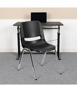 Black Stack Chair-Chrome Frame RUT-14-BK-CHR-GG - $81.43 CAD