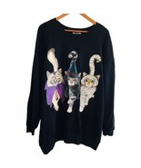 VTG 80&#39;s Int Design Group Double Sided Cats Wearing Costumes Halloween 2... - £75.04 GBP