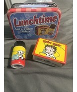 Vintage BETTY BOOP Lunchtime SALT &amp; PEPPER SHAKERS Set VANDOR Lunchbox T... - $25.73