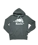 Roots Beaver Hoodie Sweatshirt Size M Heather Gray Felt Graphic Pull Ove... - £20.85 GBP