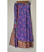 Indian Sari Wrap Skirt Handmade S437 - $24.69 CAD