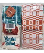 2 DIFFERENT TERRY TOWELS(16.5&quot;x26&quot;) FALL PUMPKINS &amp; LEAVES,THANKFUL &amp; BL... - £11.72 GBP