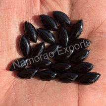 10x20 mm Marquise Natural Black Onyx Cabochon Loose Gemstone Jewelry - £6.24 GBP+