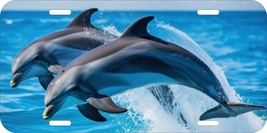 Dolphin Dolphins Sea Oc EAN Sunset Jumping Assorted Printed Metal License Plate - $12.86+