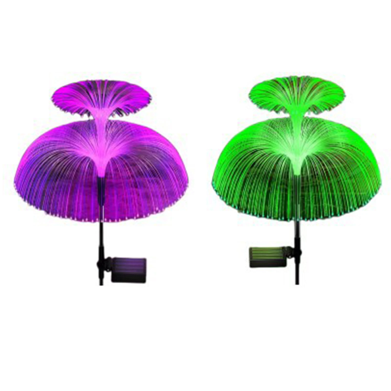 2pcs Jellyfish Shape Walkway Double Layer 7 Colors Changing Solar Garden Light P - £153.82 GBP