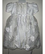 VTG USA Baptism Christening Dress with Lace Robe Size 1 White Color - $49.01