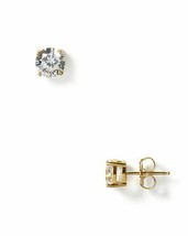 Authentic Crislu Solitaire Stud Earrings, Yellow Gold Plated Silver  - 2.0 ct. - £47.09 GBP