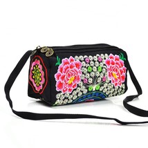 Women Shoulder Bag Handmade Flower Embroidery Peacock Bohemia Ethnic Style Retro - £19.23 GBP