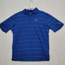 Nike Men&#39;s Golf Shirt Size S Small Blue Fit Dry Short Sleeve Casual Polo - $16.87
