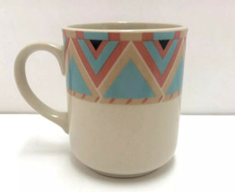 Sango Stoneware Zuni Southwestern Boho Print Multicolor Coffee Mug Cup 2... - $19.79