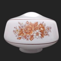 Victorian Style Ceiling Light Fixture Cover Floral On White With Stripe - $24.97
