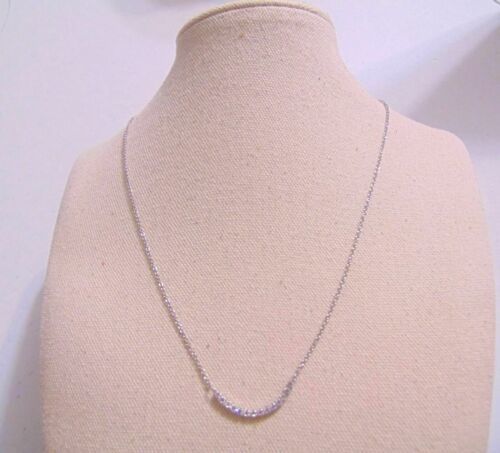 Charter Club 15" w 2" ext Silver Tone Crystal Pendant Necklace B387