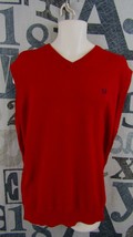New Chaps Premium Soft Men 2XL V-Neck Cotton Red Sweater Vest Stretch MSRP $45 - £30.29 GBP