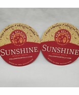 (2) Sunshine Wheat Beer New Belgium Brewing Coaster 4&quot; - $6.92