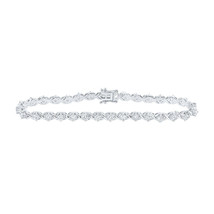 14kt White Gold Womens Round Diamond Fashion Bracelet 2-5/8 Cttw - £3,371.19 GBP