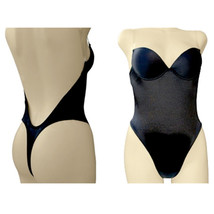 1 X Backless Body Shaper Thong Convertible Seamless Low Back Cleavage Black 34D - £32.24 GBP