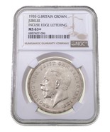 1935 G. Britain Crown Jubilee Coin, Incuse Edge Lettering MS-63 KM 842 - €255,13 EUR