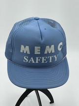 Vintage M E M C SAFETY Trucker Hat Business Company Cap Working Man Base... - $19.30