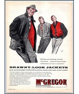 1950s McGregor Men&#39;s Sportswear PRINT AD &quot;Brawny-Look Jackets&quot; BX3 - $139.27 MXN