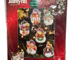 JANLYNN  Cross Stitch Kit &quot;Snow Folks&quot; Ornaments Set of 6 #023-0342 Chri... - $18.76