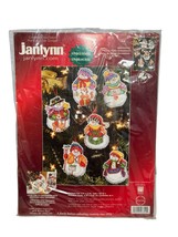 JANLYNN  Cross Stitch Kit "Snow Folks" Ornaments Set of 6 #023-0342 Christmas - $18.76