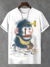 Men&#39;s Gorilla Percussion Toy Print Casual T-Shirt - $17.99
