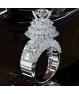 Silver Simulated  Cubic Zirconia Statement Engagement Ring - $365.96 MXN