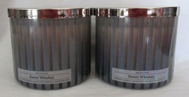 White Barn Bath &amp; Body Works 3-wick Scented Candle SWEET WHISKEY Set Lot of 2 - £53.91 GBP