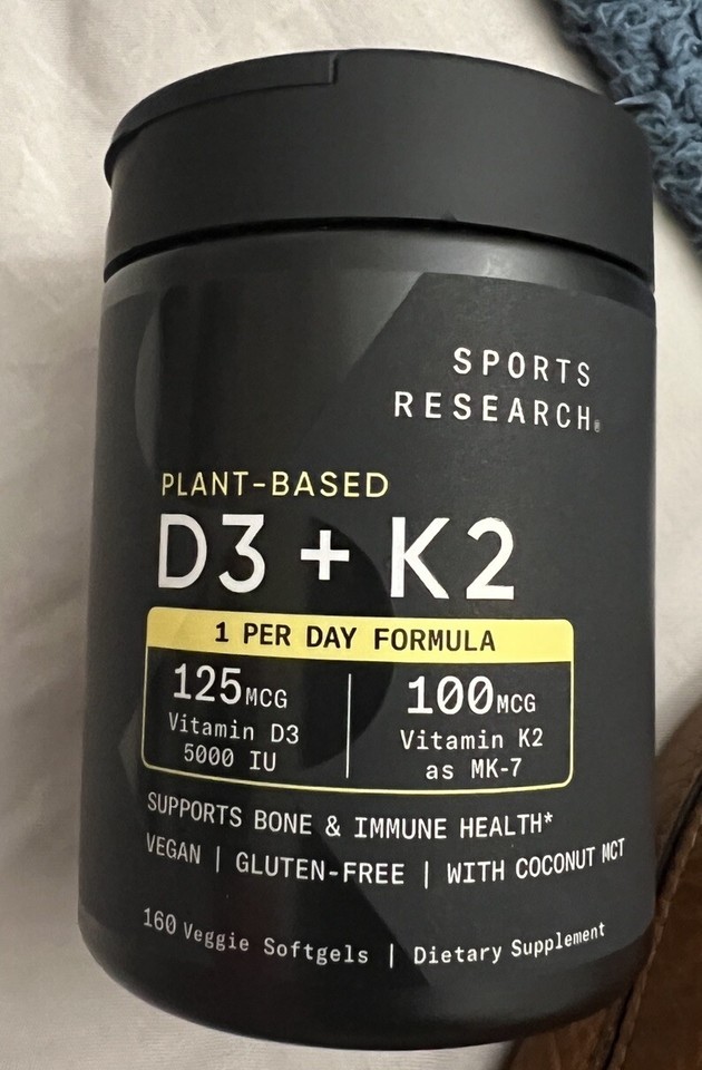 Sports Research D3 +  K2  160 Count ea Plant base exp 12/ 2027 - $29.67