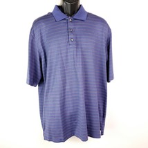 Pebble Beach Mens Golf Shirt XL Blue Stripes Short Sleeves Pima Cotton Blend - £10.42 GBP