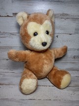 Vintage Dakin Brown Tan Teddy Bear Plush Stuffed Animal No Mouth 1979 Korea 9&quot; - £10.62 GBP