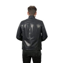 Vinci The Leroy Navy Blue Leather Men Jacket image 3