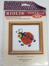 RIOLIS Ladybug Bead Embroidery Cross Stitch Kit 1108 NEW 4&quot; x 4&quot; Animal ... - £5.34 GBP