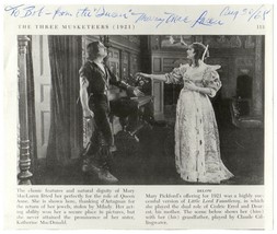 *The Three Musketeers (1921) Vintg Photo Inscribed By Mary Maclaren (Queen Anne) - £39.33 GBP