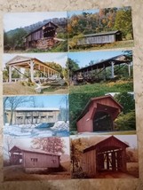 Vintage Lot Of 8 Postcards Covered Bridges Monroe County Ohio - £7.73 GBP