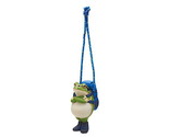 Hiking Frog with Backpack Hanging Strap Mini Figure Red Blue Black White - £10.97 GBP