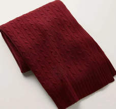 Ralph Lauren Cashmere Cable Throw Blanket 60”x 60” Bordeaux Nwt $595 - $296.70