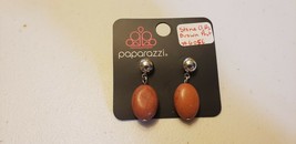 Paparazzi Earrings (new) STONE CLIFFS BROWN POST EARRINGS #6056 - £5.98 GBP
