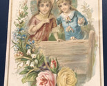 2 Ladies Posing With Roses Victorian Trade Card VTC 8 - £6.32 GBP